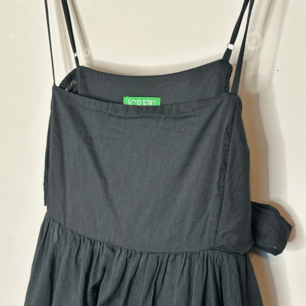 J. Crew Re-Imagined‎ Bow Front Black Cotton Beach Midi Dress Summer Medium - Picture 10 of 13
